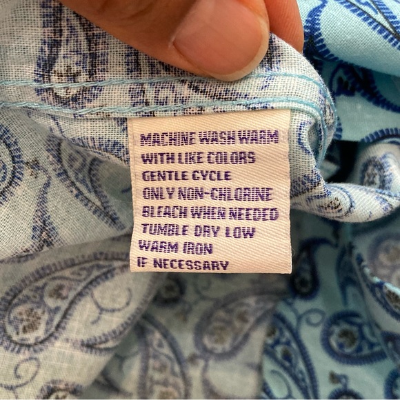 Alan Flusser Classic Paisley Print Button Down Shirt - L - Picture 8 of 8